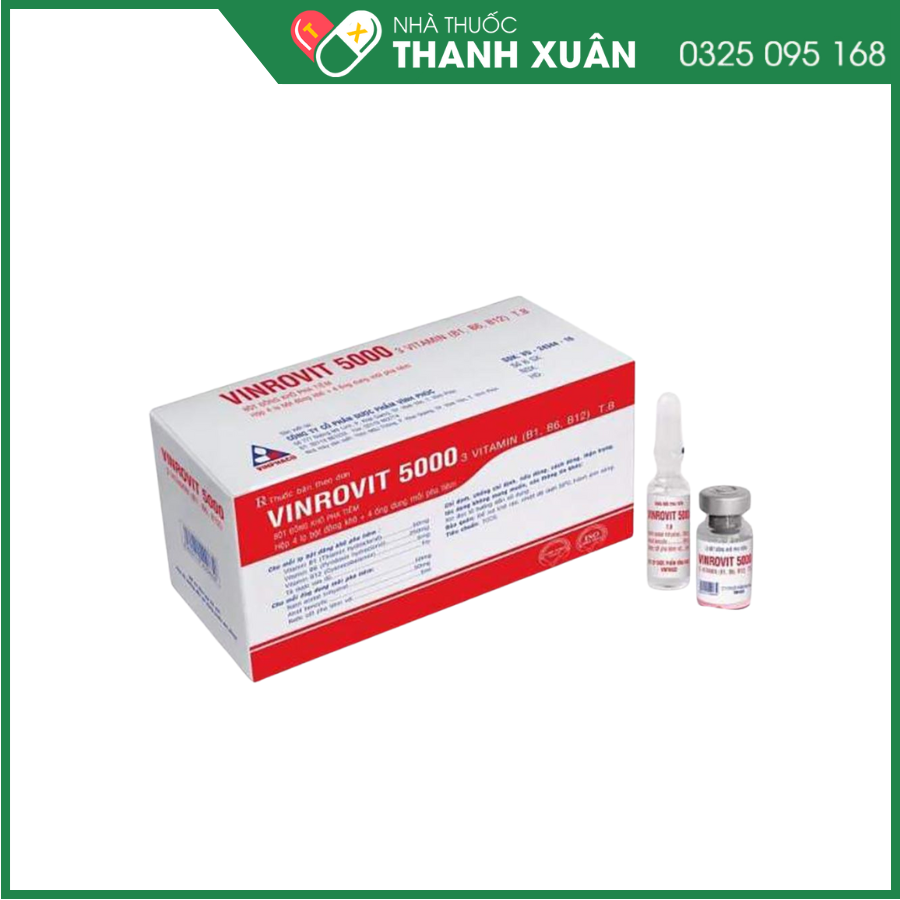 Thuốc tiêm Vinrovit 5000 trị đau dây thần kinh hông, đau dây thần kinh cố - cánh tay, các chứng đau do thần kinh